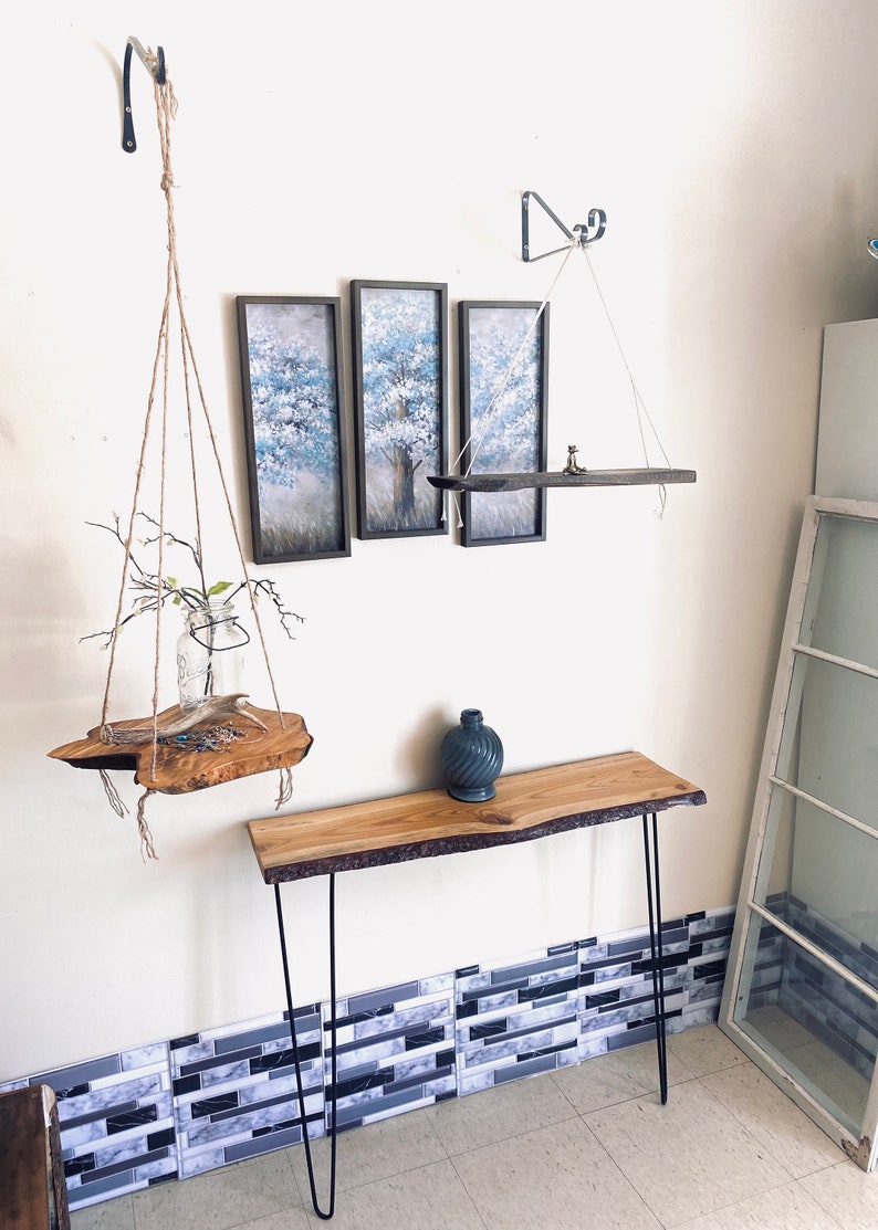 Live Edge Entryway Table Console Table Etsy