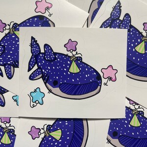 Party Whale Shark Sticker