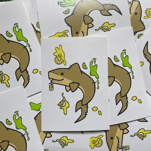Lemon and Lime Shark Sticker