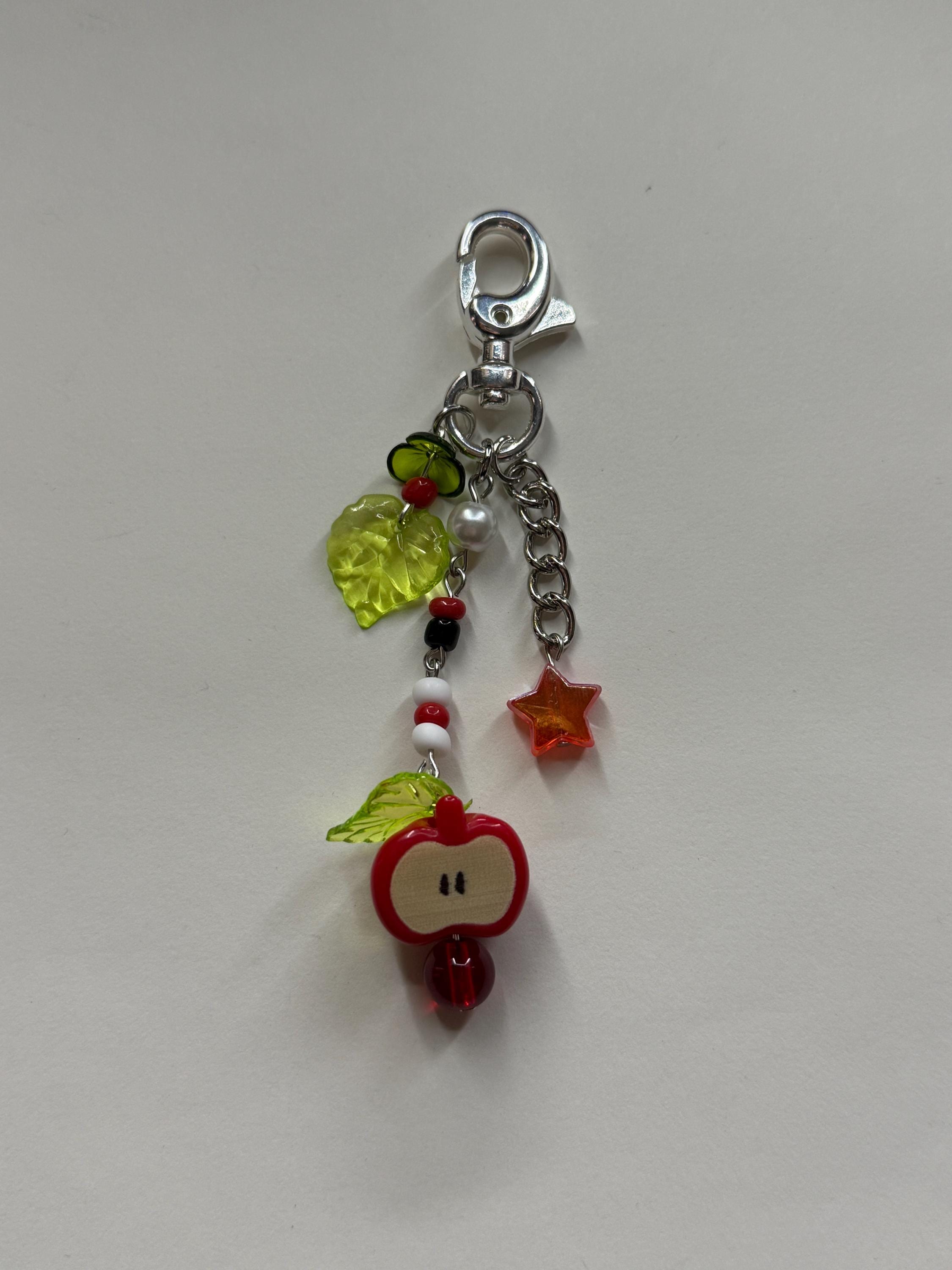 Apple Rhinestone Keychain Handmade Green/red Apple Keychain Set or Individual - Etsy