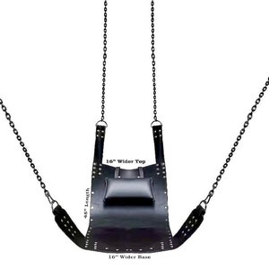 Original leather swing | heavy duty play room black leather swing adult sling | heavy duty leather adult play hammock