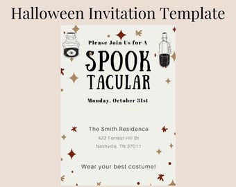 Halloween Party Invitation, Halloween Party Invite, Halloween Party Invitation, Editable Invitation, Minimal halloween invitation