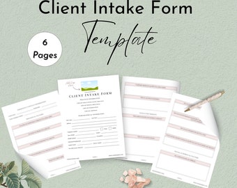 Client Intake Form with Biopsychosocial Questionnaire | Editable | Therapists Counselors Social Workers Psychologists and Psychotherapists