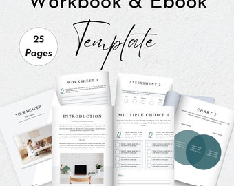 Workbook and Ebook Minimalist Canva Template for Coach Content Creator Blogger and Course Creator