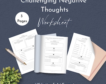 Challenging Negative Thoughts Worksheet | Cognitive Behavioral Therapy