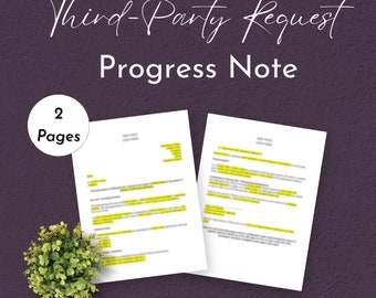 Progress Note Template for Therapists Writing Reports for Third-Party Requests such as insurance claim reports or physician requests