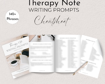 Therapy Note Writing Prompts | Over 140 Words and Phrases for Progress Note Documentation for Therapists, Psychotherapists & Social Workers