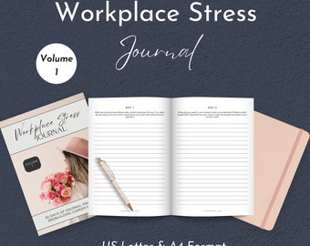 Workplace Stress Journal Prompts Workbook | 30 Day Journal for Rebuilding Career Momentum | Volume 1 | Printable