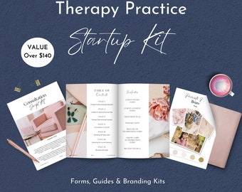 Therapy Practice Startup Kit with Therapy Forms, Guides and Branding Kit | Psychotherapy Documentation Forms Bundle