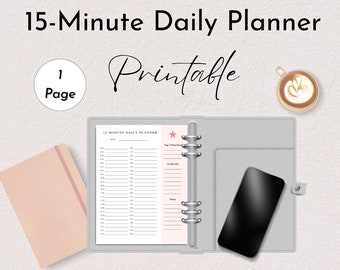 15 Minute Daily Planner | Printable | Therapists, Coaches, Psychologists, Social Workers, Psychotherapists & Counselors