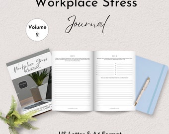 Workplace Stress Journal Prompts Workbook | 30 Day Journal for Rebuilding Career Momentum | Volume 2 | Printable