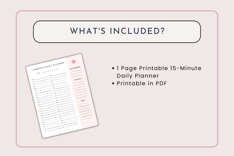 15 Minute Daily Planner Printable Therapists Coaches Etsy