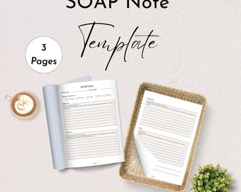 SOAP Note Printable Template with Therapy Intervention Phrases Cheatsheet | Therapists, Psychotherapists, Nurse Practitioners & Physicians