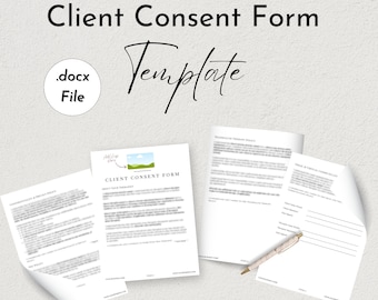 Client Consent Form Template for Therapists Psychotherapists Social Workers Psychologists Counselors in Private Practice