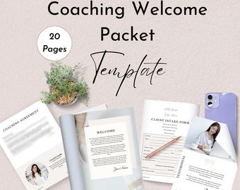 Coaches Client Welcome Packet Canva Template | Client Intake, Coaching Agreement, and Confidentiality and Privacy Policy