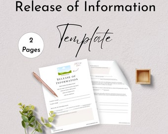 Release of Information Form | Therapists Psychotherapists Counselors Psychologists Social Workers and Mental Health Workers