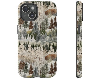 3D Embroidered Christmas Phone Case, Plant Cottagecore iPhone 15 14  Samsung Galaxy S23 Google Pixel Holiday Winter Holiday Unique Cool Gift