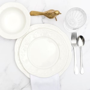 12 Piece Porcelain Dinnerware Set - White