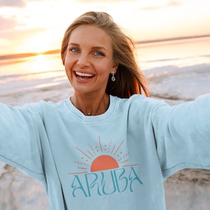 Aruba Sweatshirt Aruba Crewneck Oversized Sweatshirt Caribbean Beach Vacation Shirt Oranjestad Aruba Gift Caribbean Gift Netherland Shirt