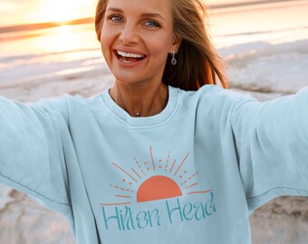 Hilton Head Sweatshirt Hilton Head Island Shirt Harbour Town Lighthouse South Carolina Sweatshirt Coligny Beach Oversized Sweatshirt SC Gift