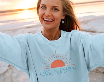 Lake Superior Sweatshirt Midwest Shirt Duluth Minnesota Sweatshirt Wisconsin Shirt Michigan Upper Peninsula Marquette Ontario Canada Shirts