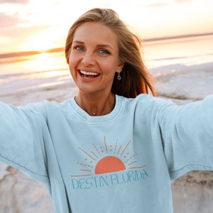 Destin Sweatshirt 30A Florida Destin FL Shirt Sandestin Oversized Sweatshirt Beach Vacation Shirt Spring Break Emerald Coast Gift Gulf Coast