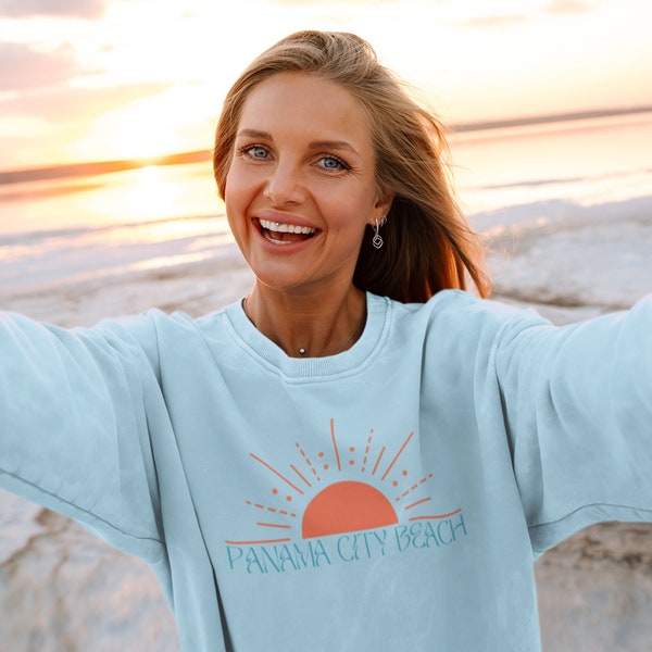 Panama City Beach Sweatshirt Panama City Shirt 30A Florida Sweatshirt Oversized Beach Vacation Shirt Spring Break Emerald Coast FL