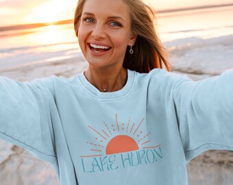 Lake Huron Sweatshirt Michigan Sweatshirt Mackinac Island Midwest Shirt Les Cheneaux Islands Sweatshirt Port Huron Ontario Canada Lake Life