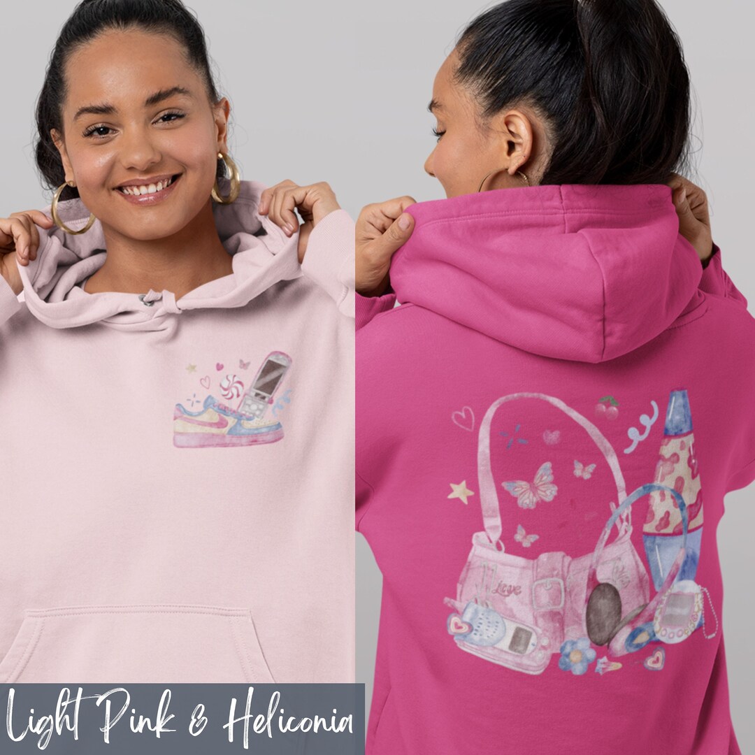 Y2K Girly Pink Hoodie Y2K Sweatsuit Vintage 90s Sweatshirt 2000s Babe