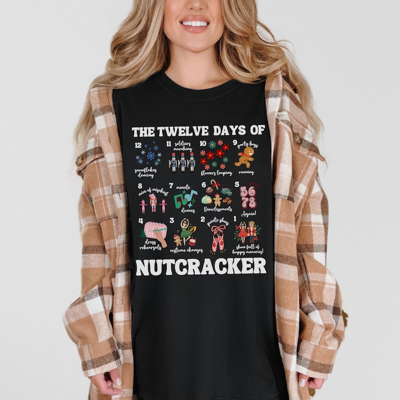 12 Days of Nutcracker Shirt, Funny Nutcracker Ballet Shirt, Holiday Dance Teacher Sweatshirt, Christmas Ballet Crewneck, Ballet Dancer Gift image 2