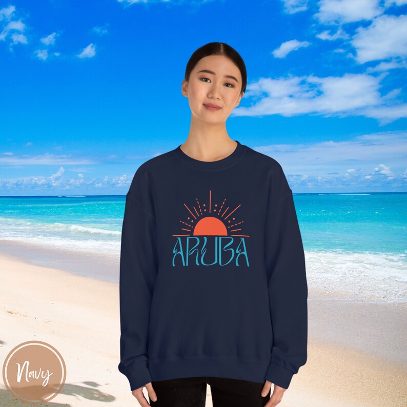 Aruba Sweatshirt Aruba Crewneck Oversized Sweatshirt Caribbean Beach Vacation Shirt Oranjestad Aruba Gift Caribbean Gift Netherland Shirt image 6