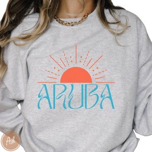 Aruba Sweatshirt Aruba Crewneck Oversized Sweatshirt Caribbean Beach Vacation Shirt Oranjestad Aruba Gift Caribbean Gift Netherland Shirt image 4