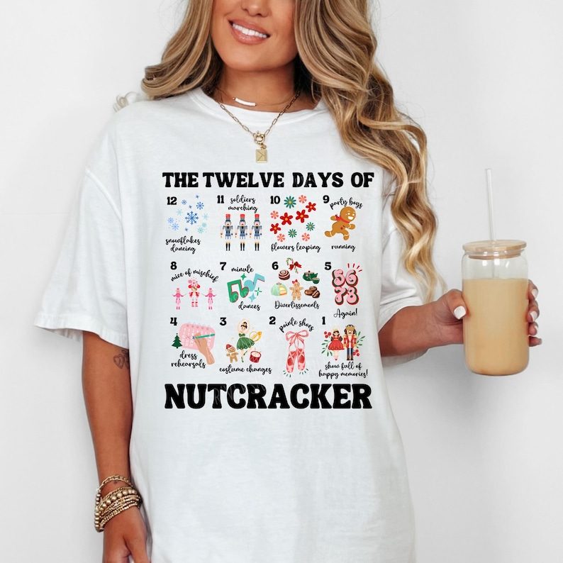 12 Days of Nutcracker Shirt, Funny Nutcracker Ballet Shirt, Holiday Dance Teacher Sweatshirt, Christmas Ballet Crewneck, Ballet Dancer Gift image 7