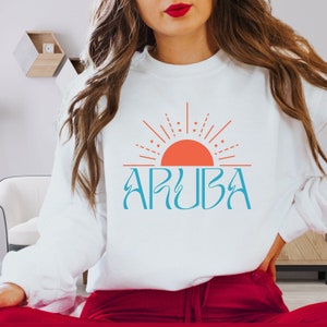 Aruba Sweatshirt Aruba Crewneck Oversized Sweatshirt Caribbean Beach Vacation Shirt Oranjestad Aruba Gift Caribbean Gift Netherland Shirt image 3