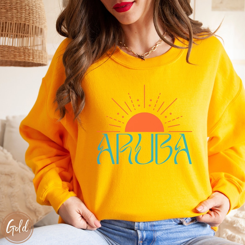 Aruba Sweatshirt Aruba Crewneck Oversized Sweatshirt Caribbean Beach Vacation Shirt Oranjestad Aruba Gift Caribbean Gift Netherland Shirt image 8