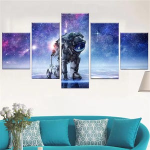 Tap Into The Universe, Space Canvas Wall Art Framed Multi Panel Prints, Astronaut Canvas Art, Galaxy Art, Modern Wall Decor, Art Print