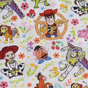 Disney Toy Story Fabric 100% Cotton Fabric by the Yard | Buzz Lightyear Fabric Woody Fabric