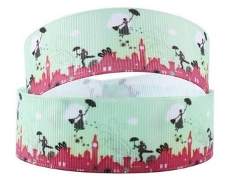 Disney Mary Poppins Ribbon 1&quot; High Quality Grosgrain Ribbon By The Yard