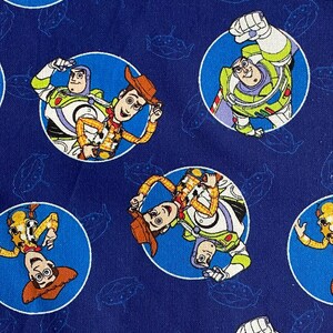 18x10&quot; Disney Toy Story Fabric 100% Cotton Fabric Remnant Buzz Lightyear Fabric Woody Fabric