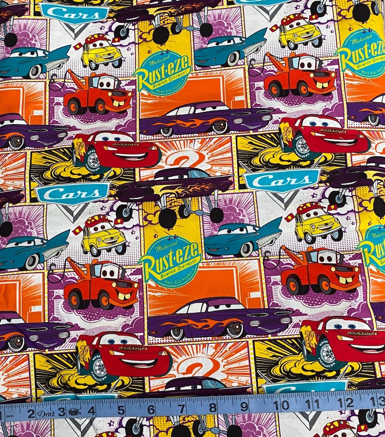 Disney Cars Fabric 100% Cotton Fabric by the Yard Lightning Mcqueen ...