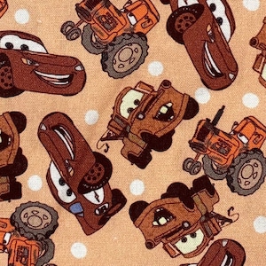 Disney Cars Fabric 100% Cotton Fabric Fat Quarters Fat Eighths Tumbler Cut Lightning McQueen Mater Sally Cruz Cal Cars Land Fabric image 1