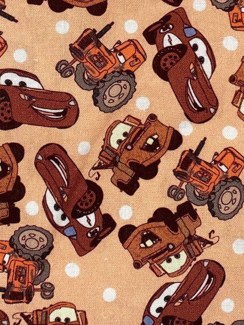 Disney Cars Fabric 100% Cotton Fabric Fat Quarters Fat Eighths Tumbler Cut Lightning McQueen Mater Sally Cruz Cal Cars Land Fabric image 1