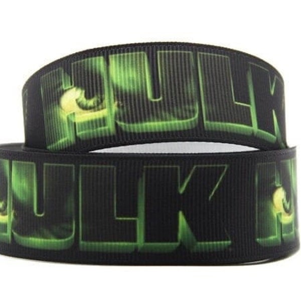 The Incredible Hulk Ribbon 1" High Quality Grosgrain Ribbon By The Yard Marvel Ribbon