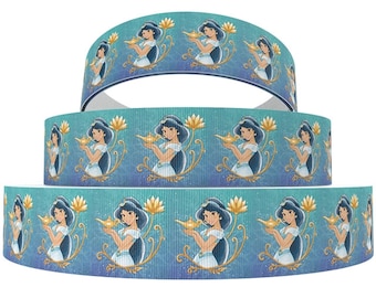 Disney Princess Jasmine Ribbon 1" and 1.5" High Quality Grosgrain Ribbon By The Yard | Disney Aladdin Ribbon