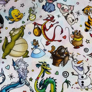 Disney Collage Fabric Collage Print 100% Cotton Fabric Fat