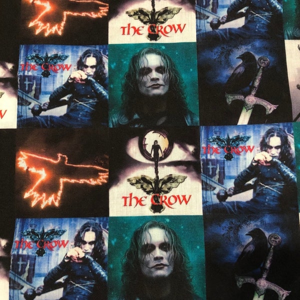 18x10" The Crow Fabric 100% Cotton Fabric Remnant Brandon Lee Movie Inspired