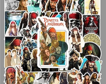 Disney Pirates of the Caribbean Sticker Packs | High Quality Water Resistant Laptop Stickers | Water Bottle Skateboard Journal Kids Cartoon