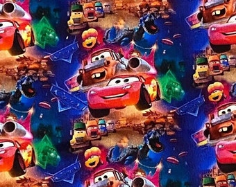 Disney Cars Land Fabric 100% Cotton Fabric Fat Quarters Fat Eighths Tumbler Cuts Lightning McQueen Tow Mater Sally Cruz Cal