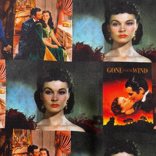 Gone With the Wind Fabric 100% Cotton Fabric by the Yard Scarlett O’Hara Rhett Butler Classic Movie inspired Fabric