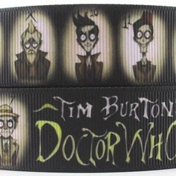 Doctor Who Ribbon 1" High Quality Grosgrain Ribbon By The Yard | Tim Burton Inspired | Hair Bows, Wreaths, Lanyards, Keychains, Scrapbooking